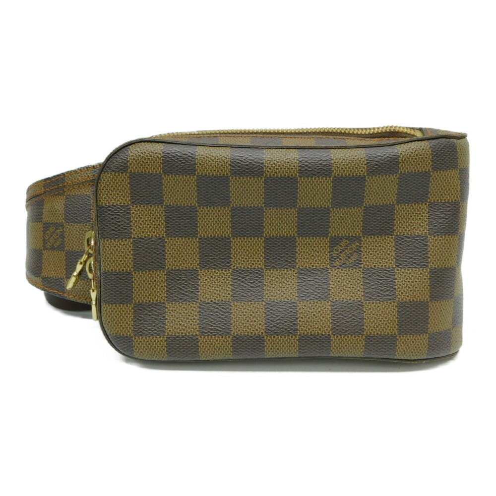 Louis Vuitton Geronimos Damier Ebene Leather Body Waist Body Belt Bum Adjustable